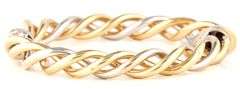 Burdick Polished Two Tone Twisted Bangle Bracelet in 14K