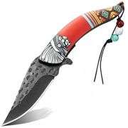 Native American Design Folding Knife