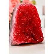 Polished Edge Natural Stone Red Crystal Geode