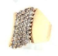 Wide Shank 10K YG Diamond Cluster Ring