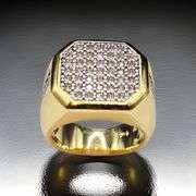 Men's 14 Kt Gold Plate 6.25 Cttw. Lab Simulated Diamond Ring