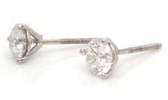 1.04ctw Round Diamond Solitaire Stud Earrings in 14K
