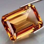 Huge vibrant flashing 17.84ct emerald cut untreated Citrine!