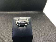 BEAUTIFUL 14K WHITE GOLD PRINCESS CUT DIAMONDS WEDDING BAND