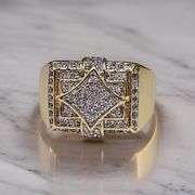 Men's 14 Kt Gold Plate 5.75 Cttw Lab Simulated Diamond Ring.