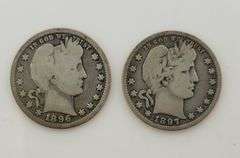 1896 & 1897 Barber Quarters, Circulated