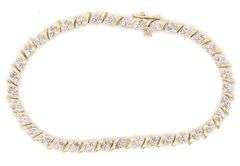 10kt Yellow gold diamond tennis bracelet