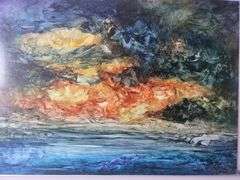 Rare Kamran Khavarani Masterpiece Unveiled – Signed Abstract Romanticism Artwork Up for Auction- Inv