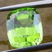 Collectors 3.92ct cushion cut apple green Peridot -Untreated!!
