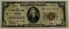 $20 1929 Series Chicago National Brown Seal Note.