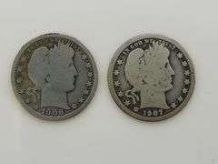 1906 O & 1907 Barber Quarters, Circulated