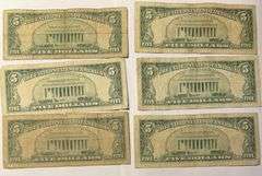 6 1953 Circulated Red Seal US Notes