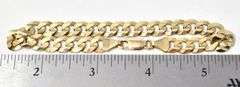 Magnificent Men's Curb Link Bracelet in 14K Yellow Gold