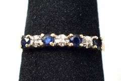 Gorgeous Diamond and Sapphire Ring in 10K Yellow Gold