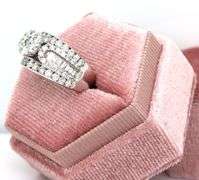 14kt White gold 1.75ctw cluster diamond ring