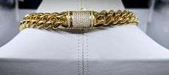 Huge 329.7 Grams 14 Kt Gold Plated Curb Link Necklace