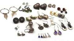 Group lot of Vintage 925 sterling silver earrings