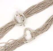 Tiffany & Co multi strand mesh open heart pendant necklace