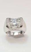 Men's 3.75 Ct White Fire Moissanite Ring