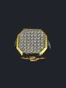 Men's 14 Kt Gold Plate 6.25 Cttw. Lab Simulated Diamond Ring