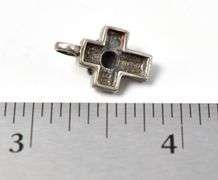 Black Onyx Gemstone Cross Pendant in Sterling Silver
