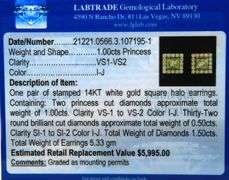 1.50ctw Princess Diamond Frame Stud Earrings in 14K