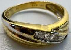 14K Yellow Gold Baguette Cut Diamond Ring