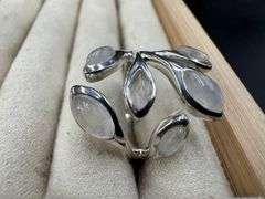 Sterling Silver Moonstone Gemstone Ring Size 6