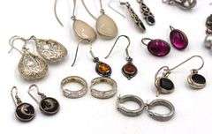 Group lot of Vintage 925 sterling silver earrings