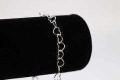 Sterling Silver Italian Love Heart Chain 5.3mm Solid 925 Italy Infinity Promise Bracelet Anklet 9"