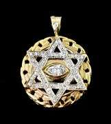 14K Yellow Gold & Diamond Star of David Pendant