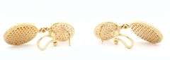 2.08ctw Pave Diamond Oval Station Dangle Earrings in 18K