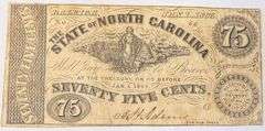75 Cent Jan 1 1865 Series North Carolina Note