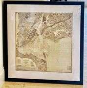 Framed Vintage Map of New York Bay and Harbor