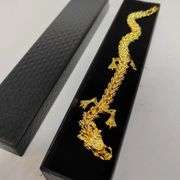 Lot of 2 Articulated Golden Brass Dragons