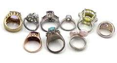 Group lot of vintage 925 sterling silver gemstone rings