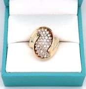 14kt Yellow gold 1ctw diamond cluster ring