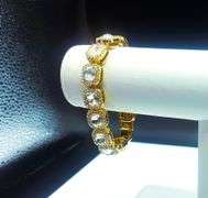 Sparkling 14 Kt Yellow Gold Plated 40 Ctw Simulated Diamond Bracelet