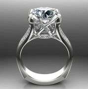 Sparkling 5.5 Ct 14 Kt White Gold Plated Engagement Ring