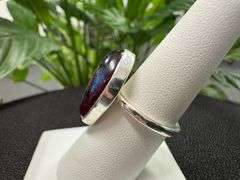 925 Sterling Silver One of a Kind Dichroic Glass Cocktail Ring Size 7