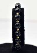 Black Onyx Gemstone Beaded Bracelet in Vermeil Sterling Silver