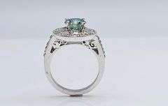 14 Kt White Gold Plated 2 Ct Emerald Green Lab Simulated Diamond Ring