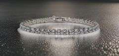 14 Kt White Gold Plated 5.75 Ctw Lab Simulated Diamond Tennis Bracelet