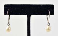 Pearl Dangle Earrings in Sterling Silver