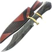 Black Damascus Steel Hunting Knife Camel Bone Handle