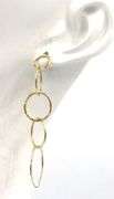 14kt Yellow gold multi circle dangle earrings