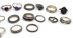 Group lot of Vintage 925 sterling silver rings