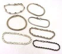 Vintage 925 sterling silver group lot of 7 bracelets
