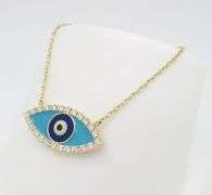 Diamond & Enamel Evil Eye Station Necklace