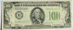 $100 Near Unc 1934 NY Fed Reserve Note